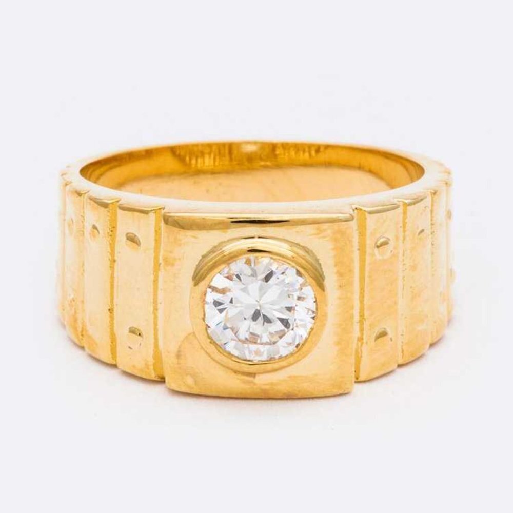 Unisex 18KT Gold Plated Crystal Ring Size 8